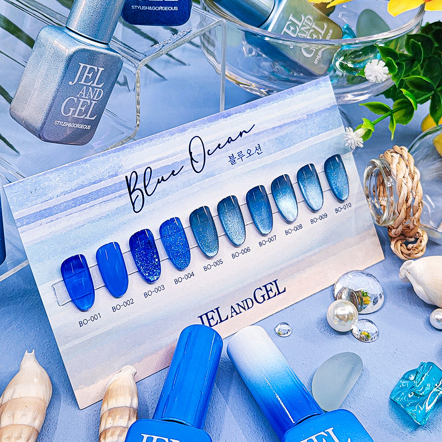 Jel and Gel Blue Ocean collection and color samples
