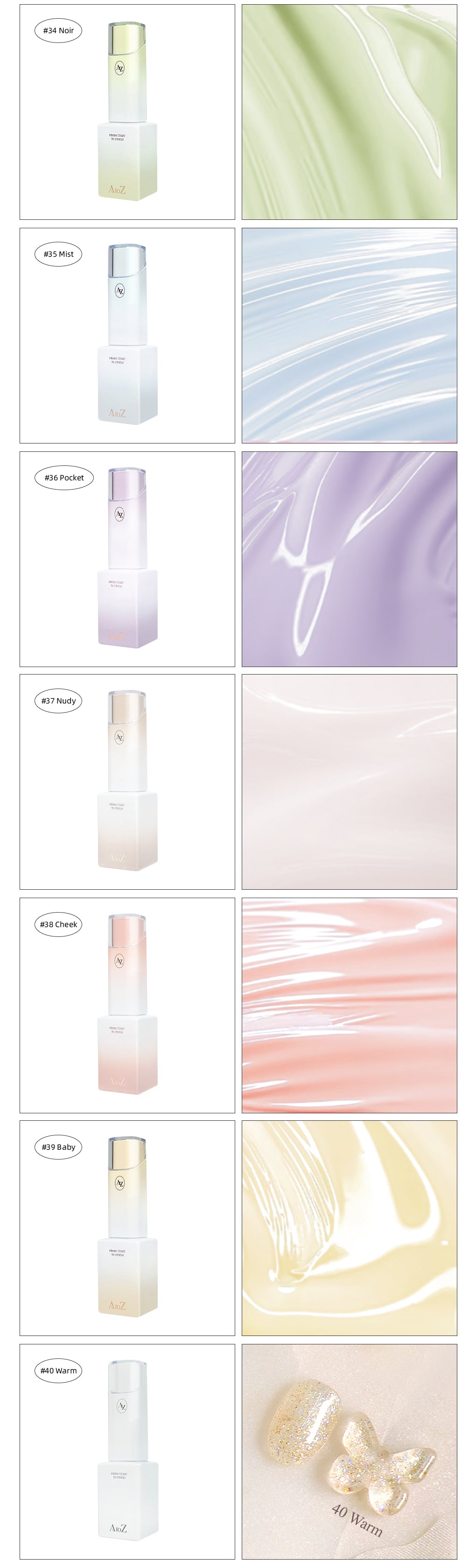 AtoZ official 34–40 · bottles, textures & glitter