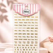 Sweet Candy Gold Letter Nail Sticker | NS002