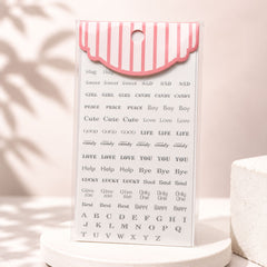 Sweet Candy Silver Letter Nail Stickers | NS004