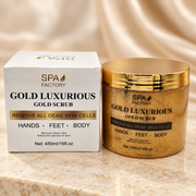 Spa Factory Gold Spa Scrub — original product photograph with ivory and champagne styling