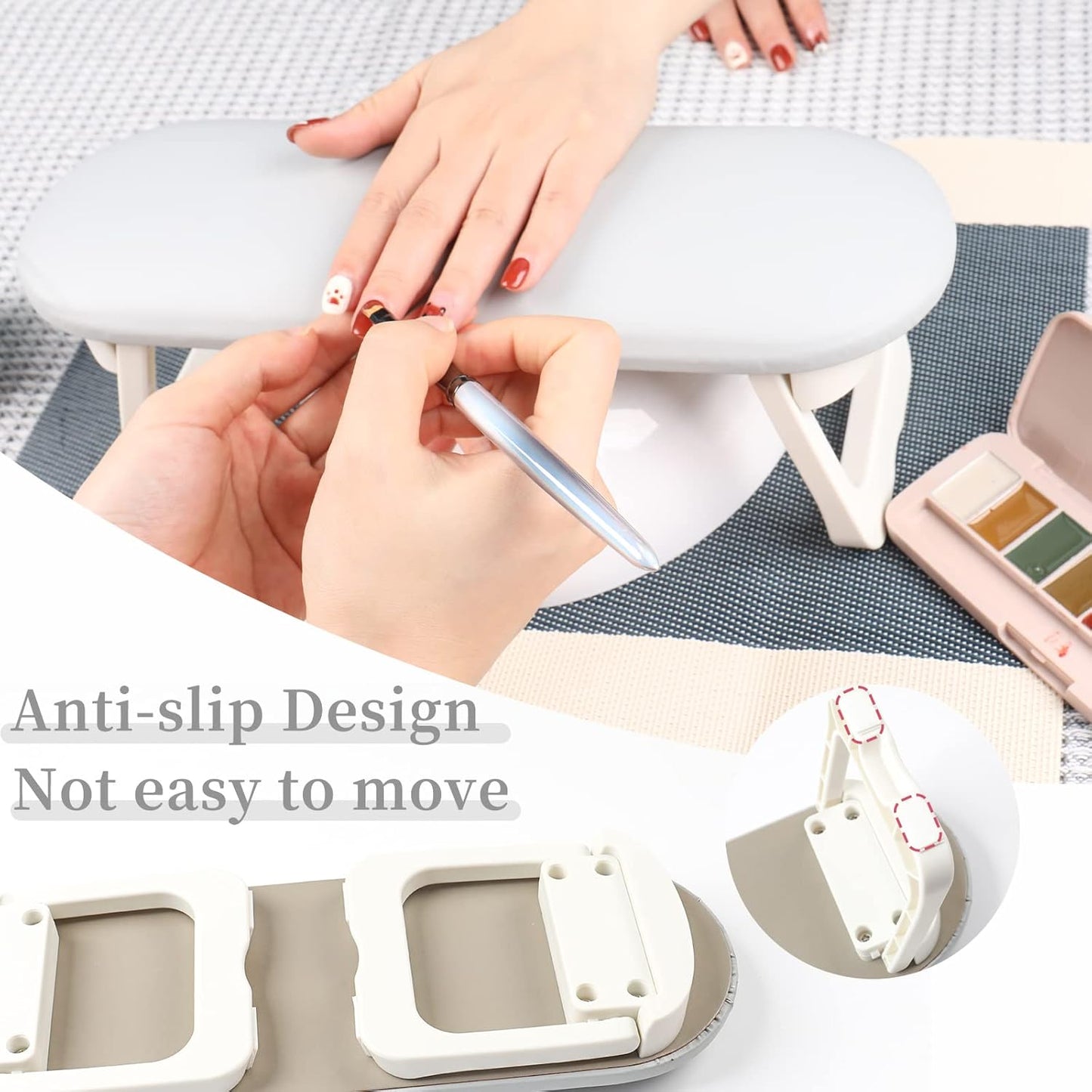 Nail Arm Rest Cushion- Grey