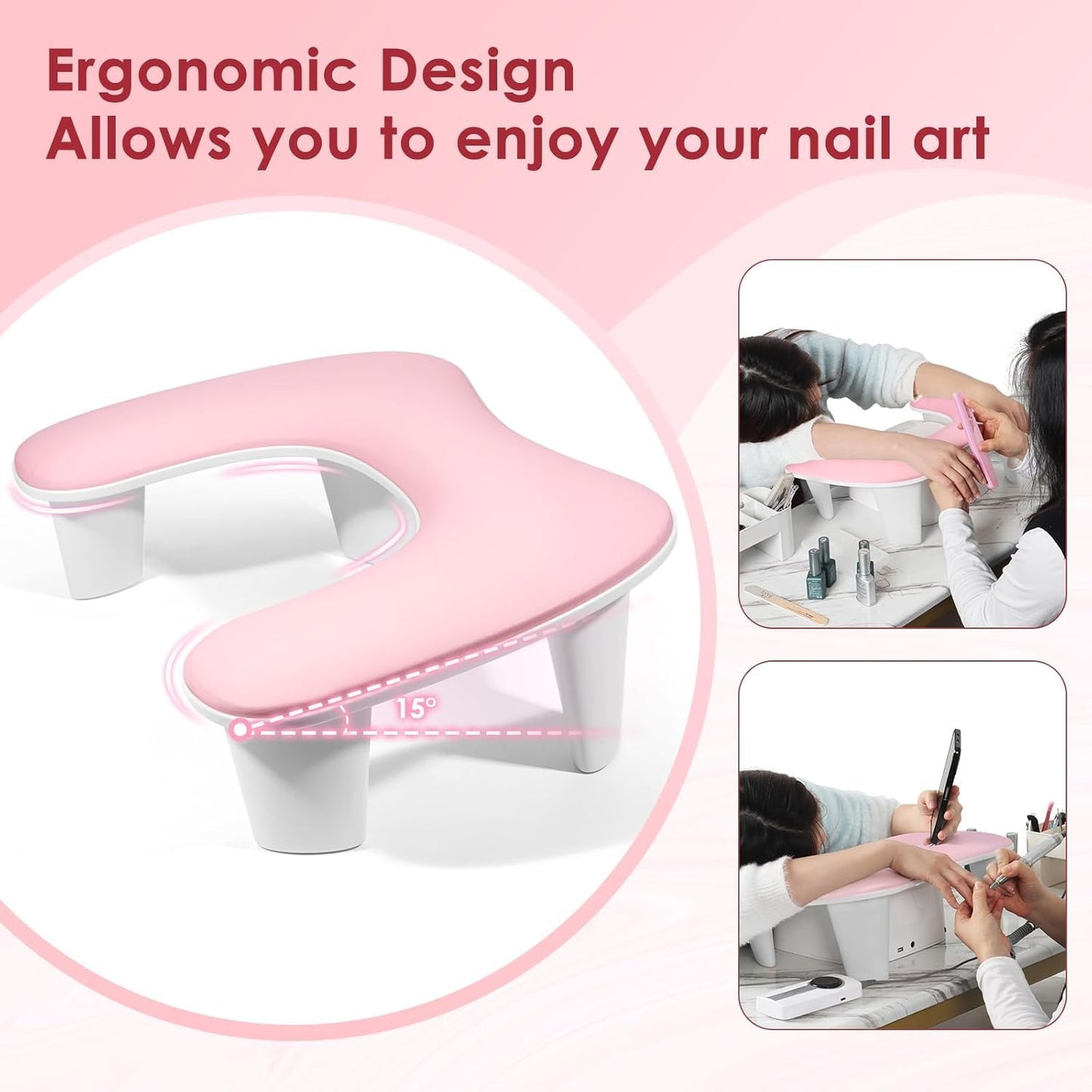 U-Shaped Arm Rest for Nails Tech