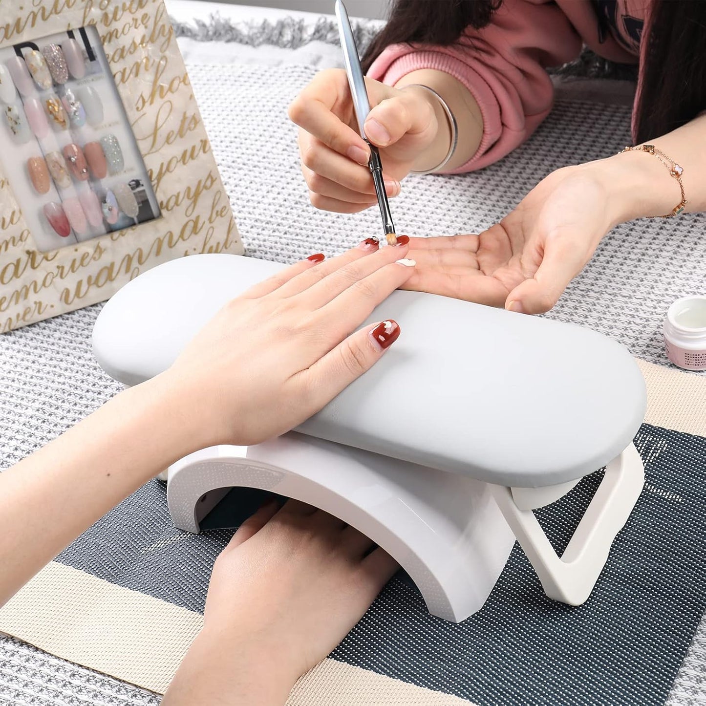 Nail Arm Rest Cushion- Grey