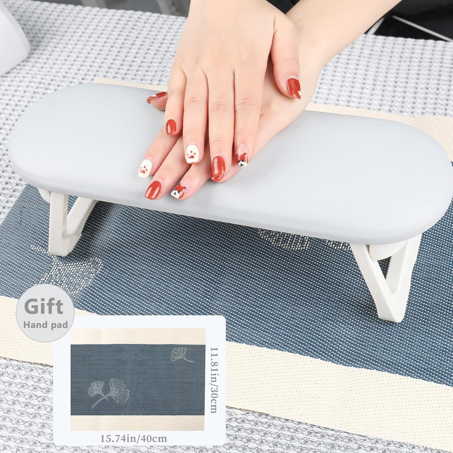 Nail Arm Rest Cushion- Grey