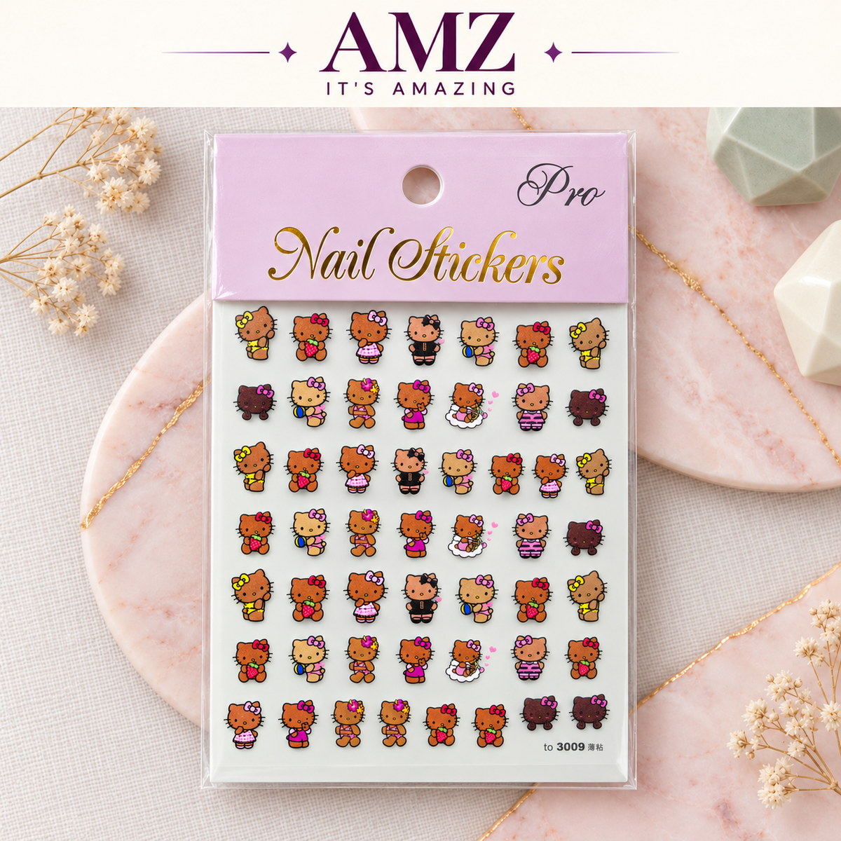 AMZ It's Amazing — Brown Kitty Nail Art Stickers | 3009