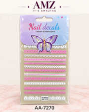 AMZ It's Amazing — Pink & White Lace Nail Art Stickers | AA-7270