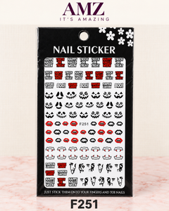 AMZ It's Amazing — Halloween Lettering & Fangs Nail Art Stickers | F251