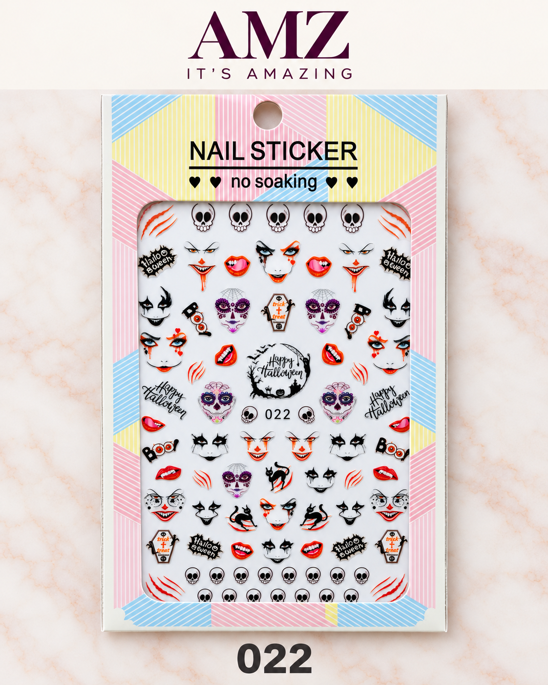 AMZ It's Amazing — Halloween Faces Nail Art Stickers | 022