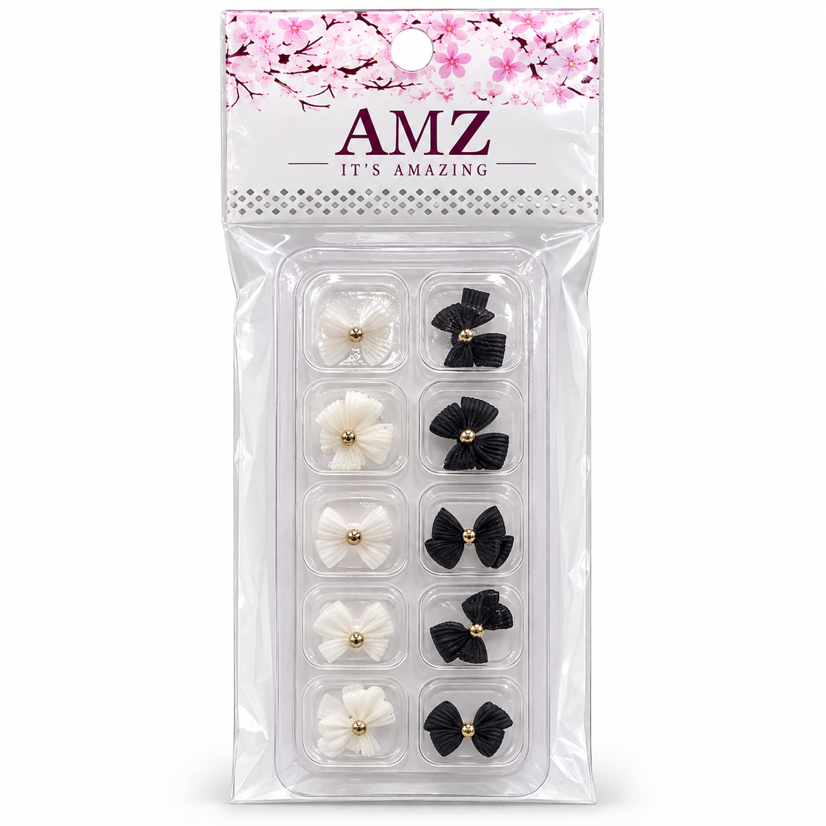 AMZ Black & White Bows individual package