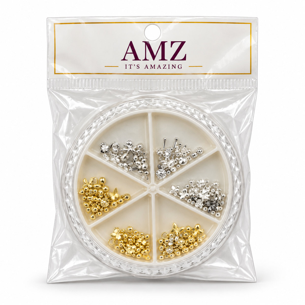 AMZ Gold & Silver Charm Wheel individual package