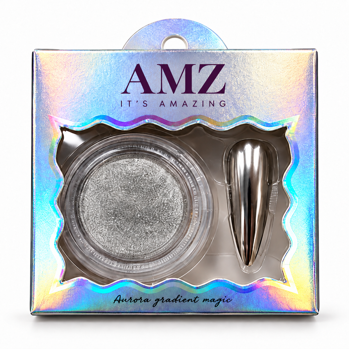 AMZ Chrome Powder 01-silver — retouched packaging design
