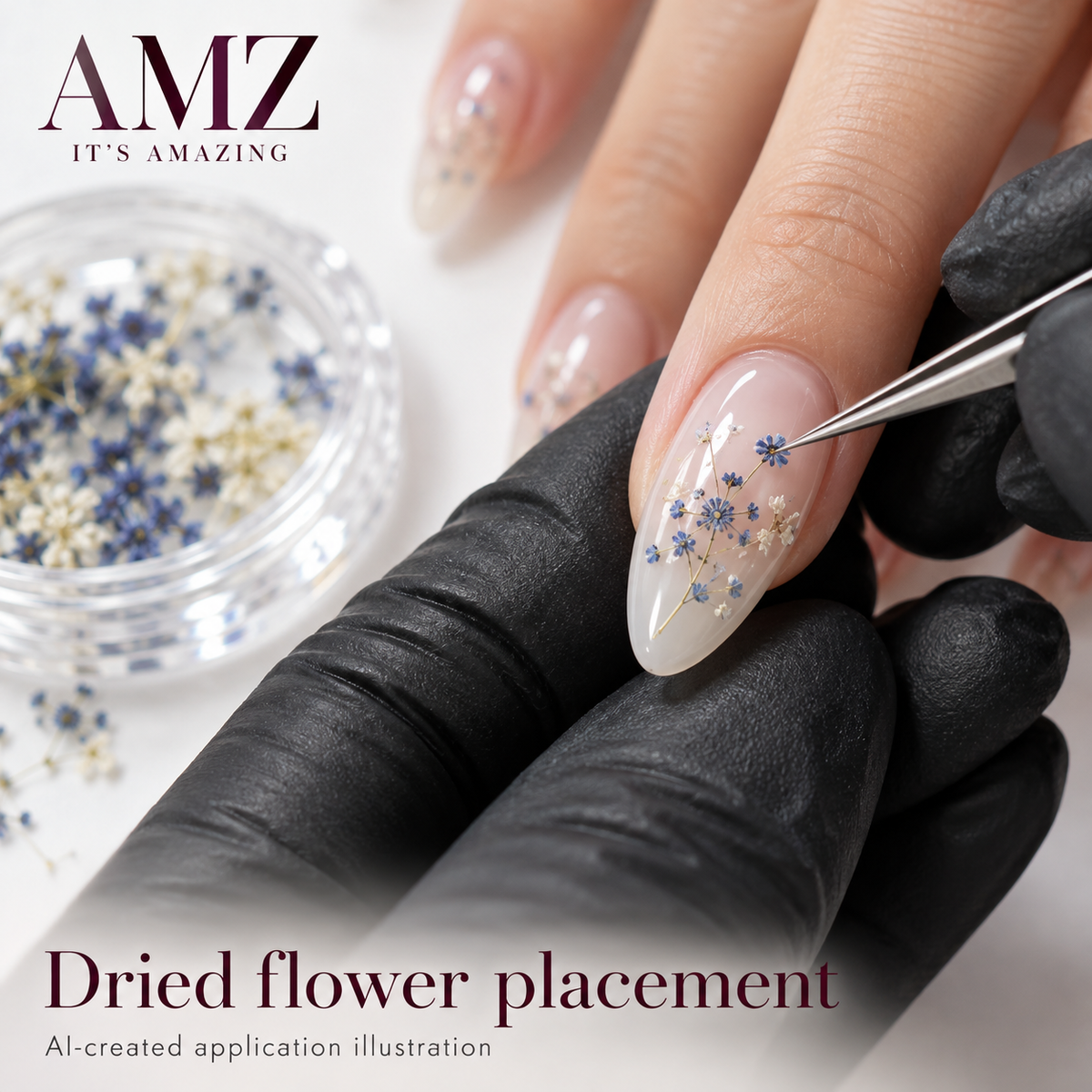 AI-created dried flower placement illustration