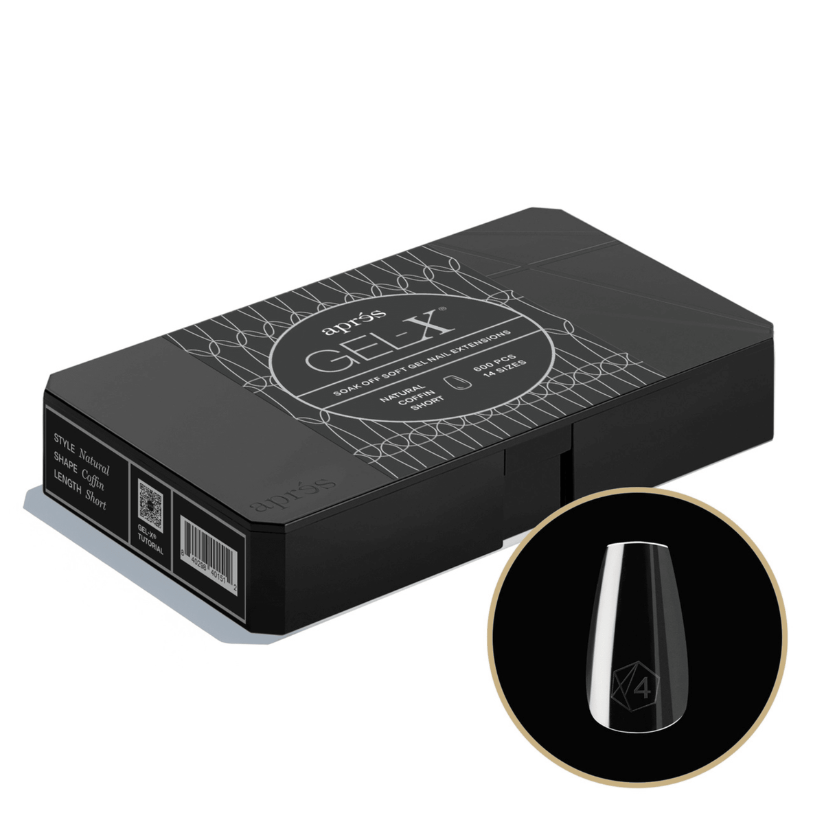 Aprés Gel-X Pro box, Natural Coffin Short, 600 tips