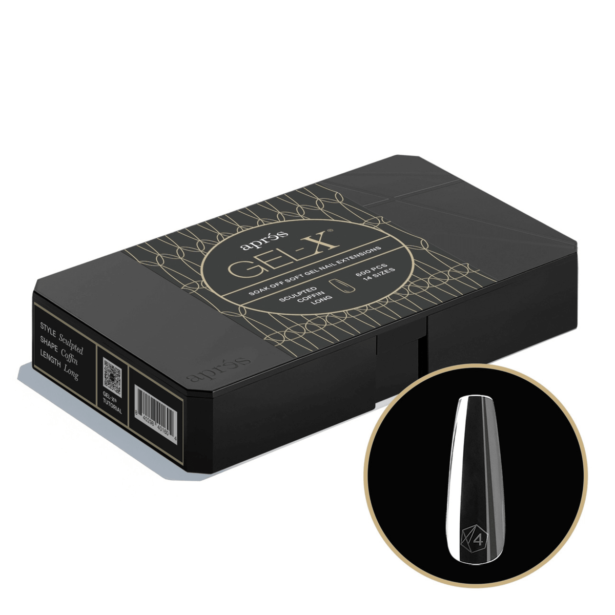 Aprés Gel-X Pro box, Sculpted Coffin Long, 600 tips