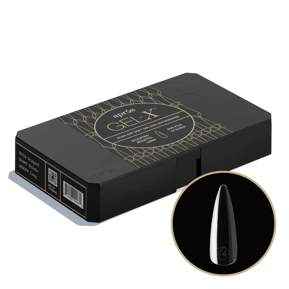 Aprés Gel-X Pro box, Sculpted Stiletto Long, 600 tips