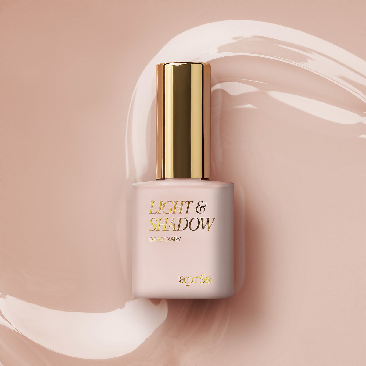 Aprés Light & Shadow Sheer Gel Couleur Dear Diary - 403, 10mL, bottle and color swatch