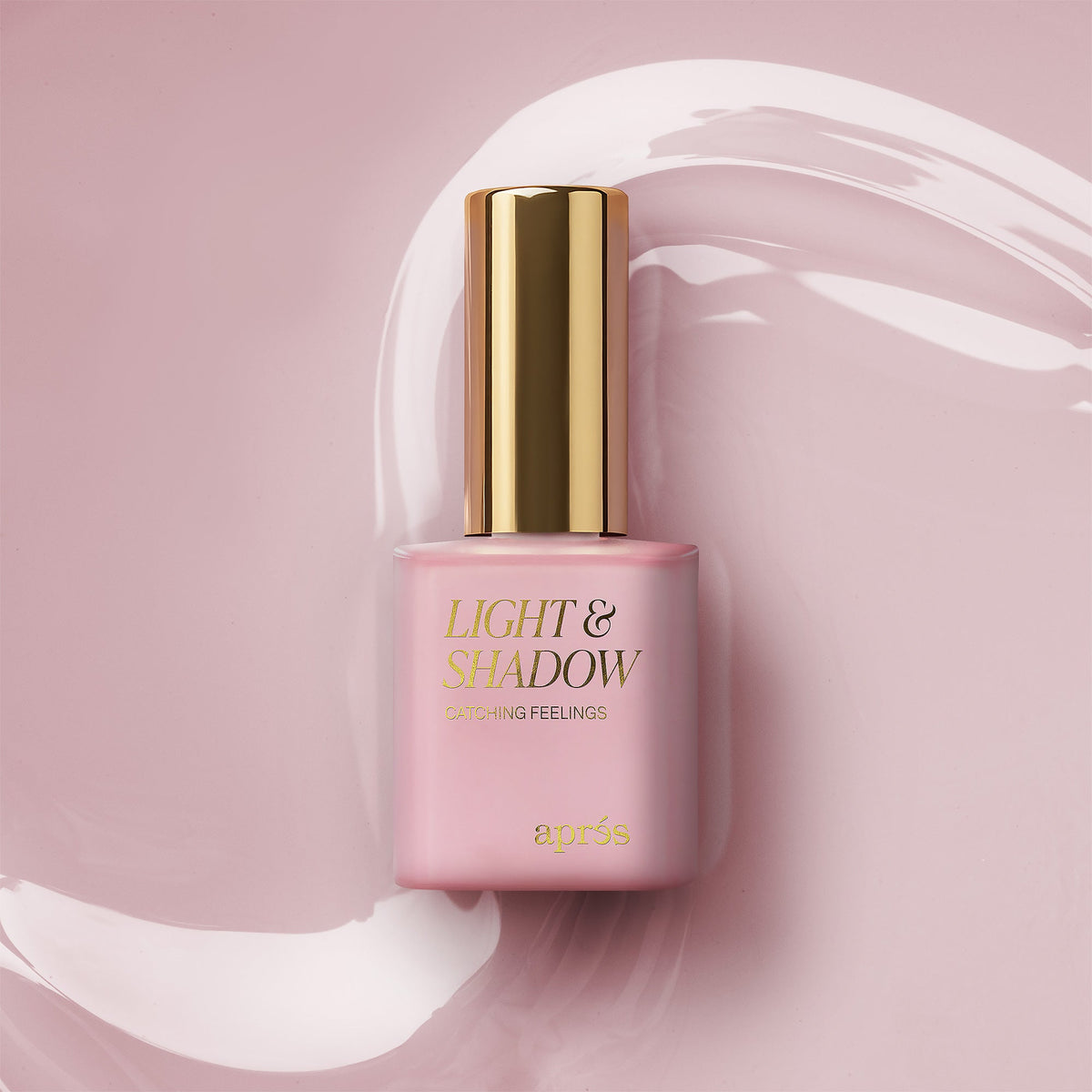 Aprés Light & Shadow Sheer Gel Couleur Catching Feelings - 406, 10mL, bottle and color swatch