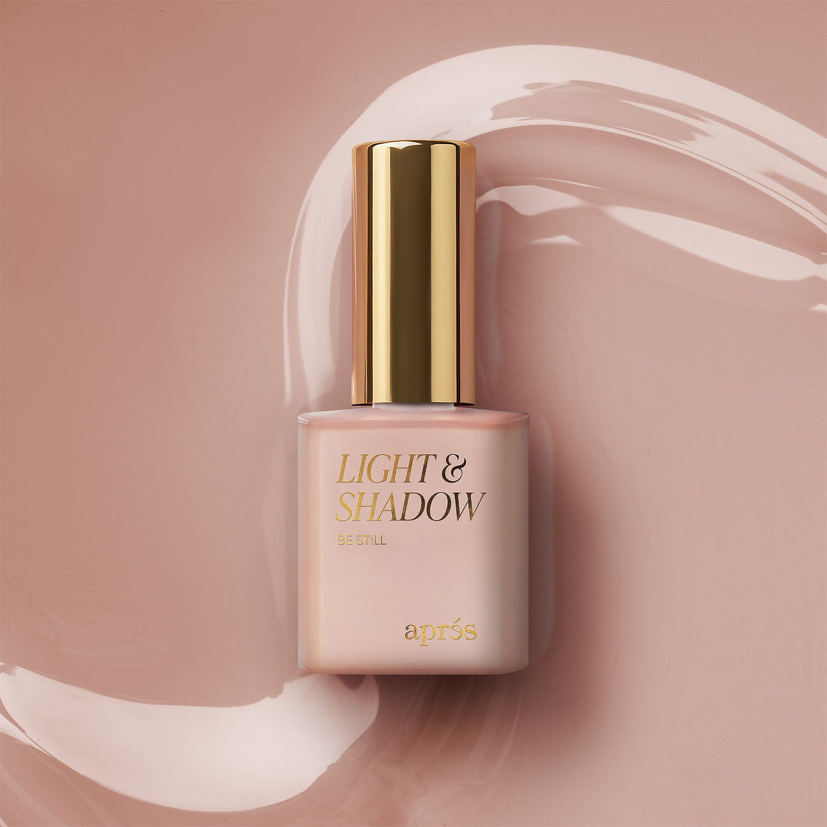 Aprés Light & Shadow Sheer Gel Couleur Be Still - 408, 10mL, bottle and color swatch