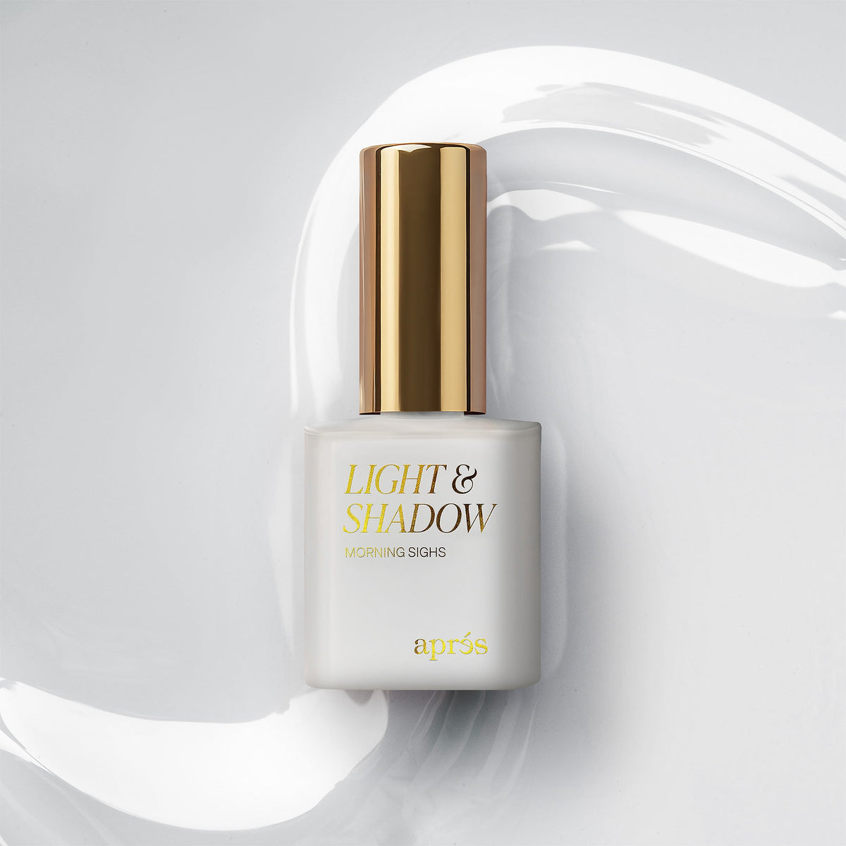 Aprés Light & Shadow Sheer Gel Couleur Morning Sighs - 501, 10mL, bottle and color swatch
