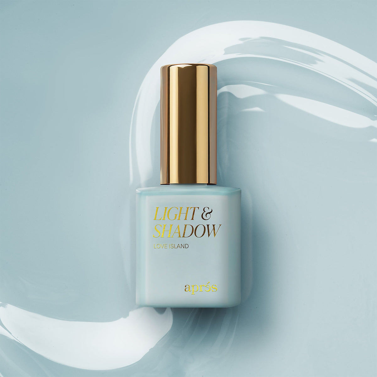 Aprés Light & Shadow Sheer Gel Couleur Love Island - 504, 10mL, bottle and color swatch