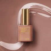 Aprés Light & Shadow Sheer Gel Couleur Overdone - 601, 10mL, bottle and color swatch