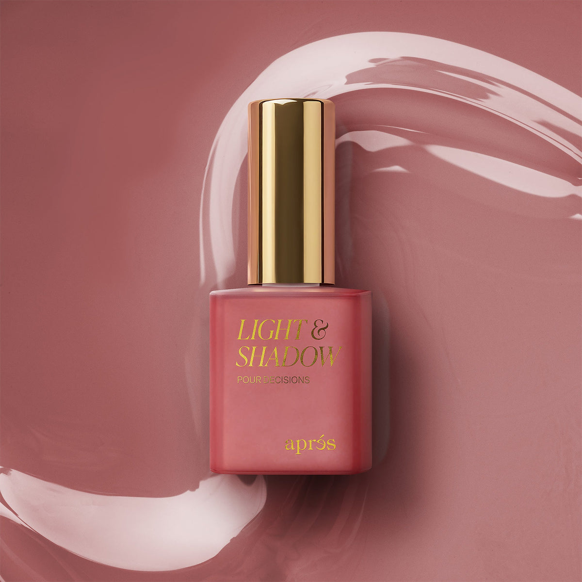 Aprés Light & Shadow Sheer Gel Couleur Pour Decisions - 602, 10mL, bottle and color swatch