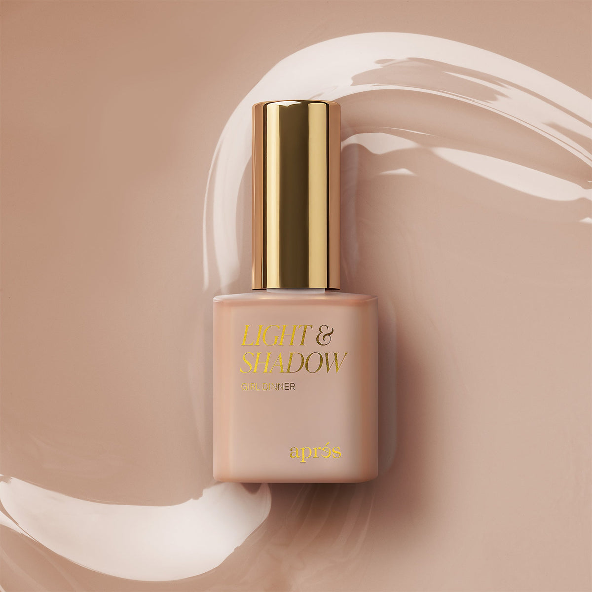 Aprés Light & Shadow Sheer Gel Couleur Girl Dinner - 607, 10mL, bottle and color swatch
