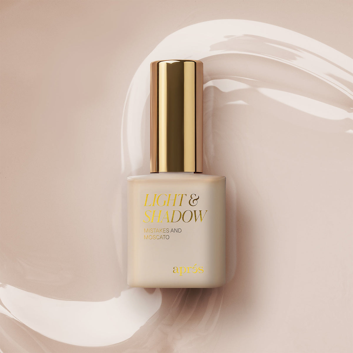 Aprés Light & Shadow Sheer Gel Couleur Mistakes and Moscato - 609, 10mL, bottle and color swatch