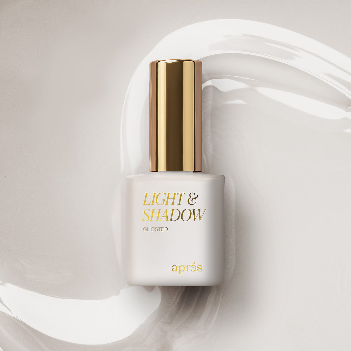 Aprés Light & Shadow Sheer Gel Couleur Ghosted - 610, 10mL, bottle and color swatch