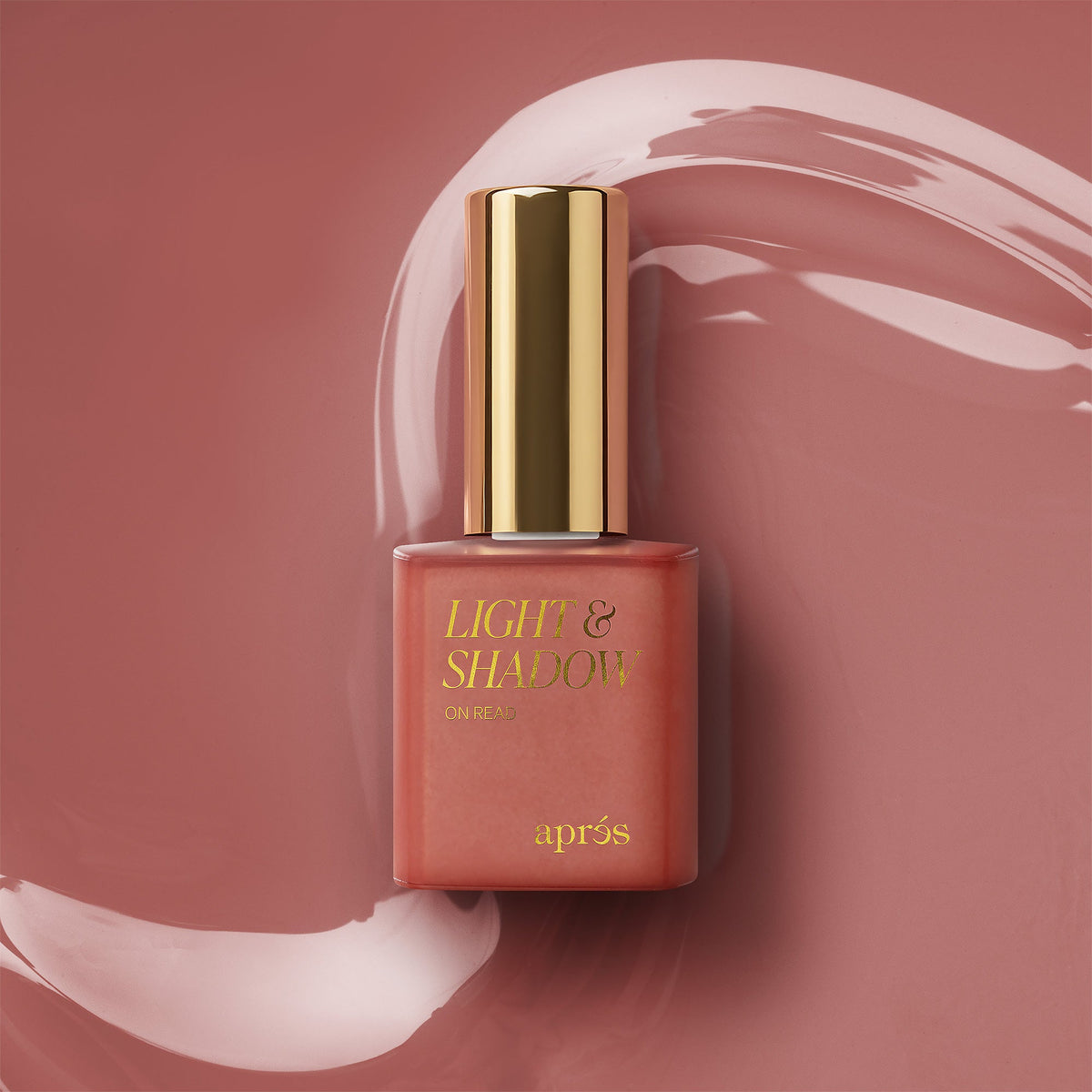 Aprés Light & Shadow Sheer Gel Couleur On Read - 701, 10mL, bottle and color swatch