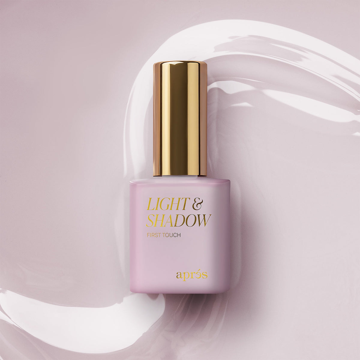 Aprés Light & Shadow Sheer Gel Couleur First Touch - 708, 10mL, bottle and color swatch