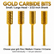 Gold carbide bits — common style image for Small and Large head options
