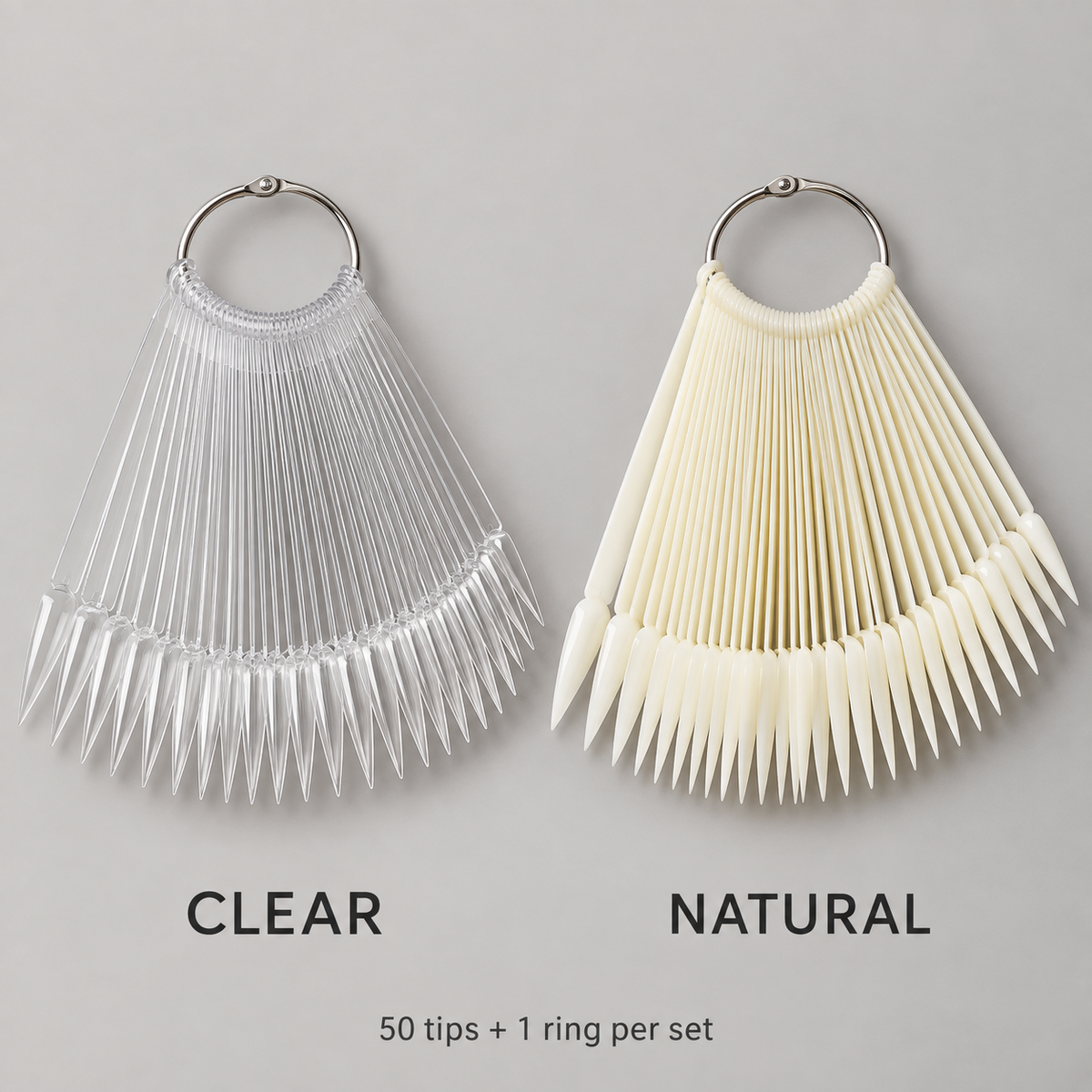 Berkeley Stiletto 50-tip ring in Natural and Clear; one color per set