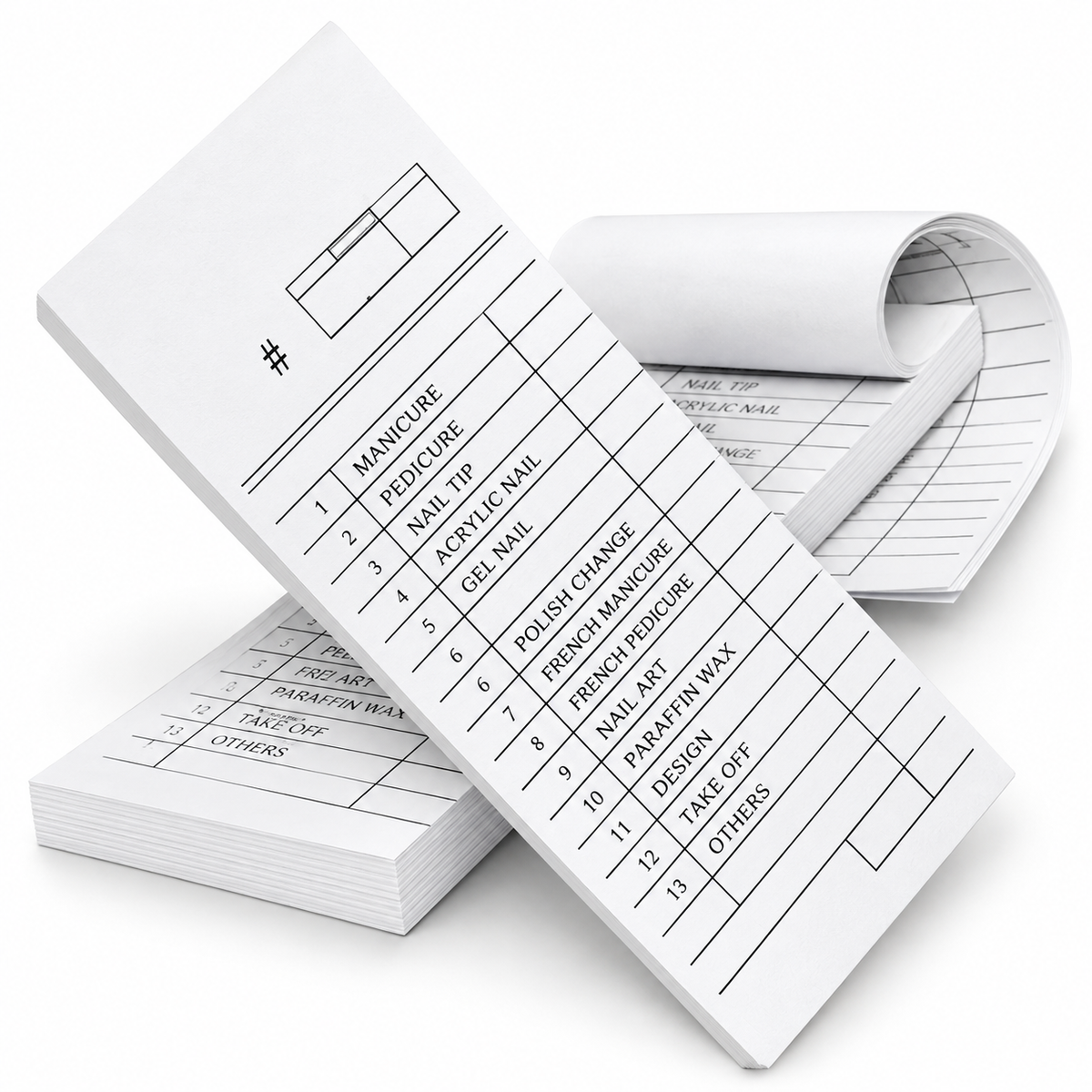 Berkeley TB101 nail salon ticket books — 100 sheets per book
