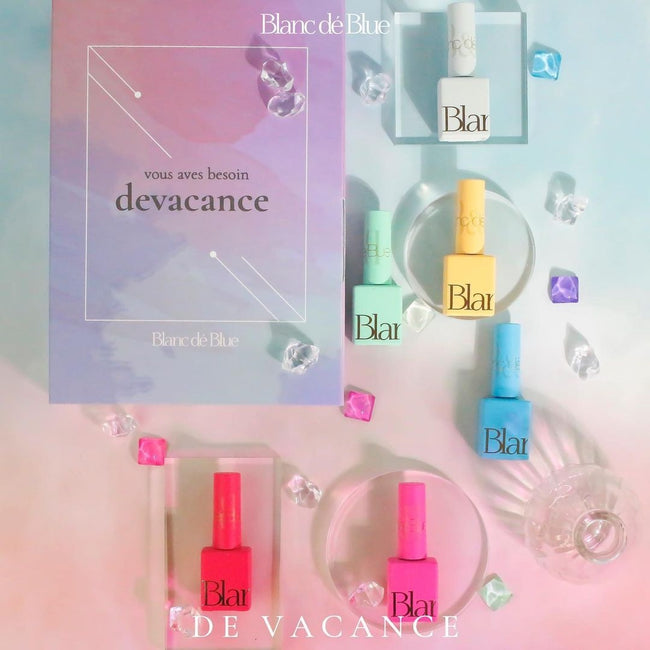 Blanc de Blue De Vacance collection — bottles sold individually; packaging shown for reference