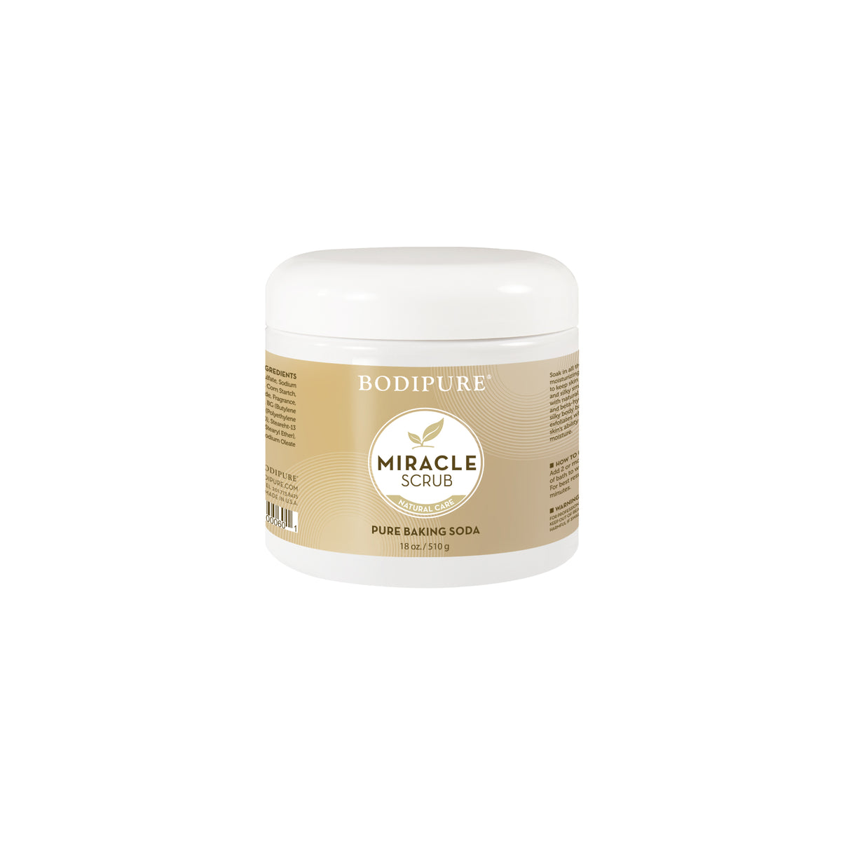 Bodipure Baking Soda Foot Scrub for Silky Milk - 18 oz
