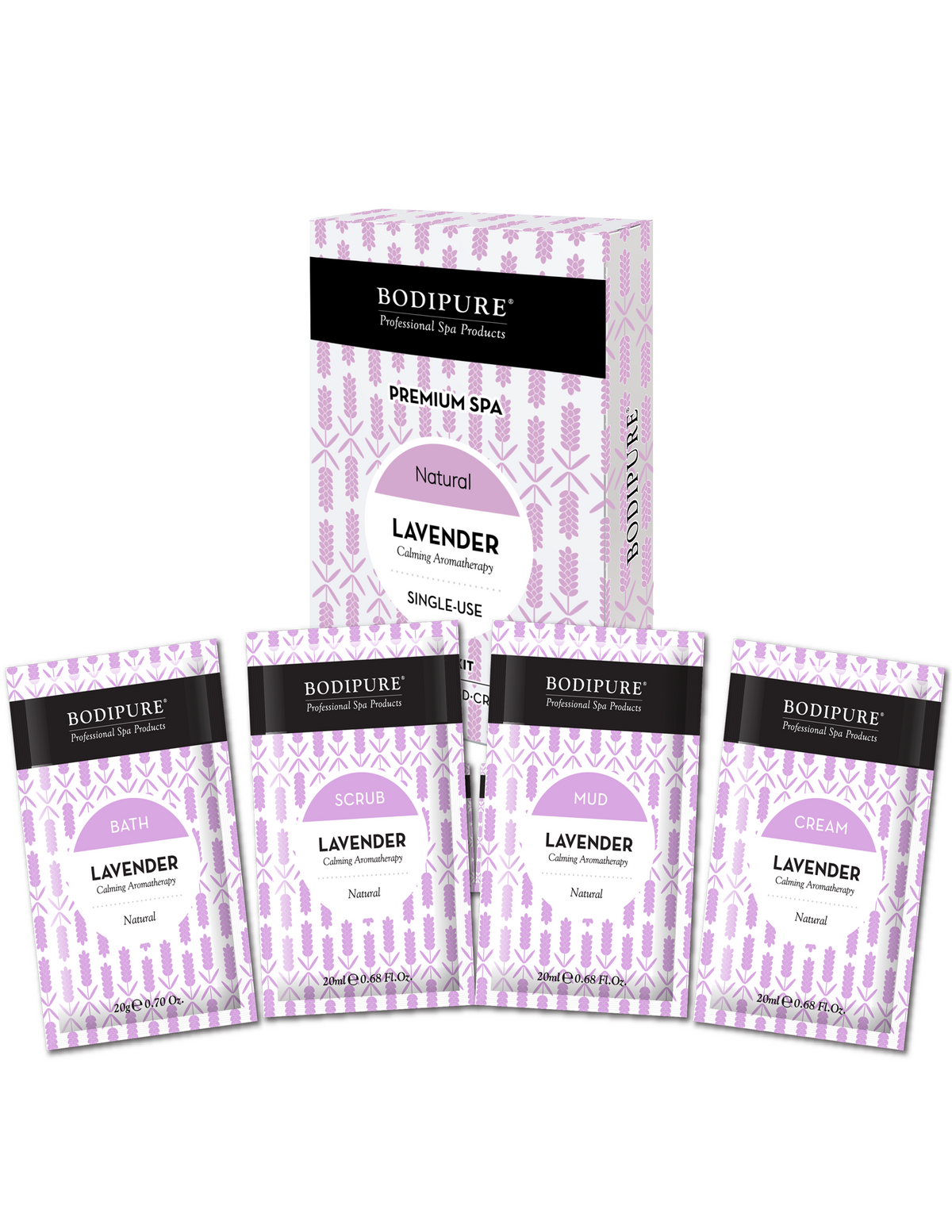 Bodipure Lavender Single-Use 4-Step Kit — 1 kit / 24 kits / 100 kits