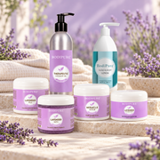 Bodipure Lavender Spa Pedicure Kit styled product photograph
