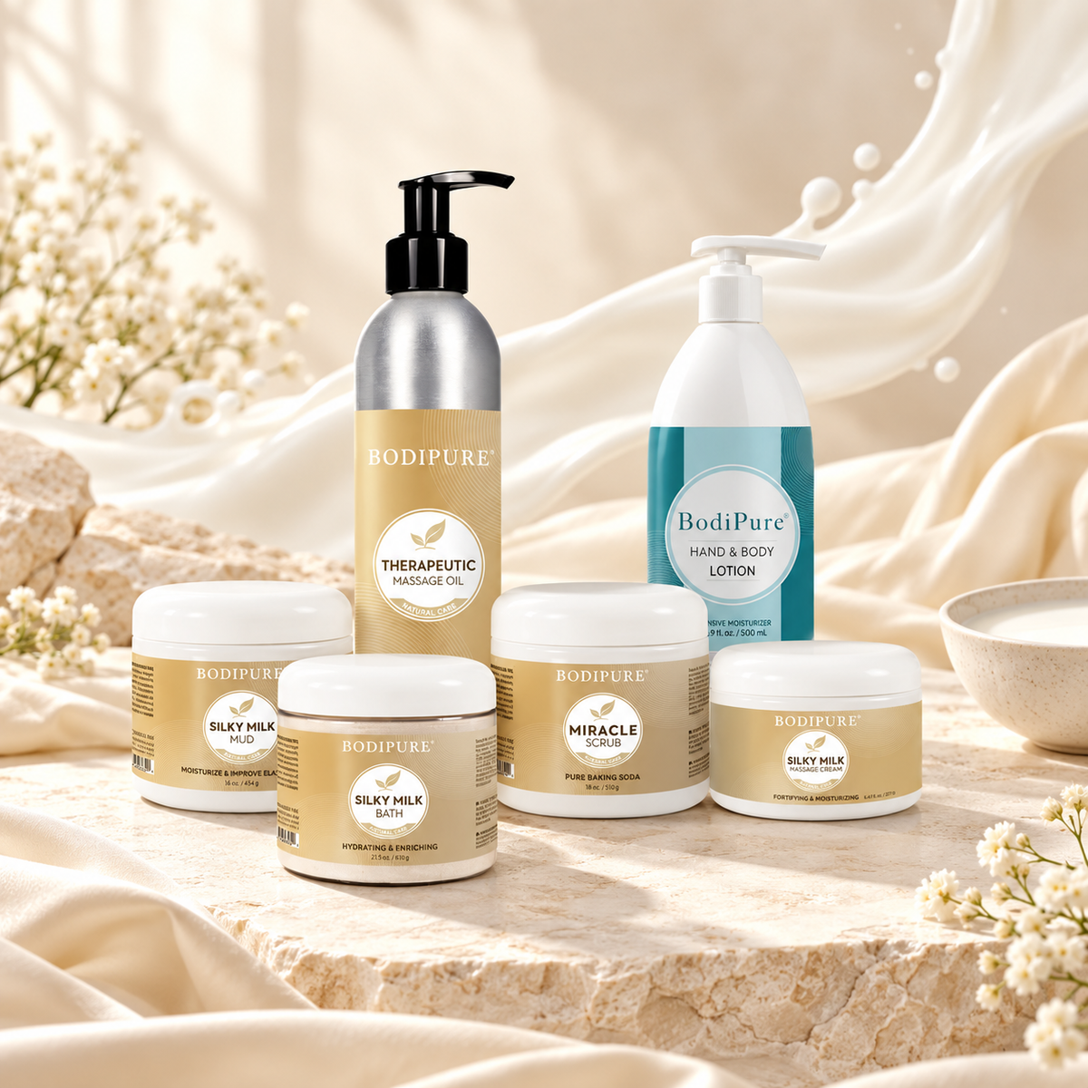 Bodipure Silky Milk Spa Pedicure Kit styled product photograph