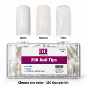 DL Pro Curved Half-Well Nail Tip Kit – 250 Tips