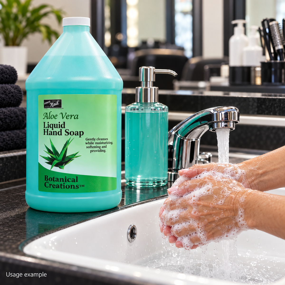 Pro Nail Aloe Vera Liquid Hand Soap — Gallon — AI-generated usage example