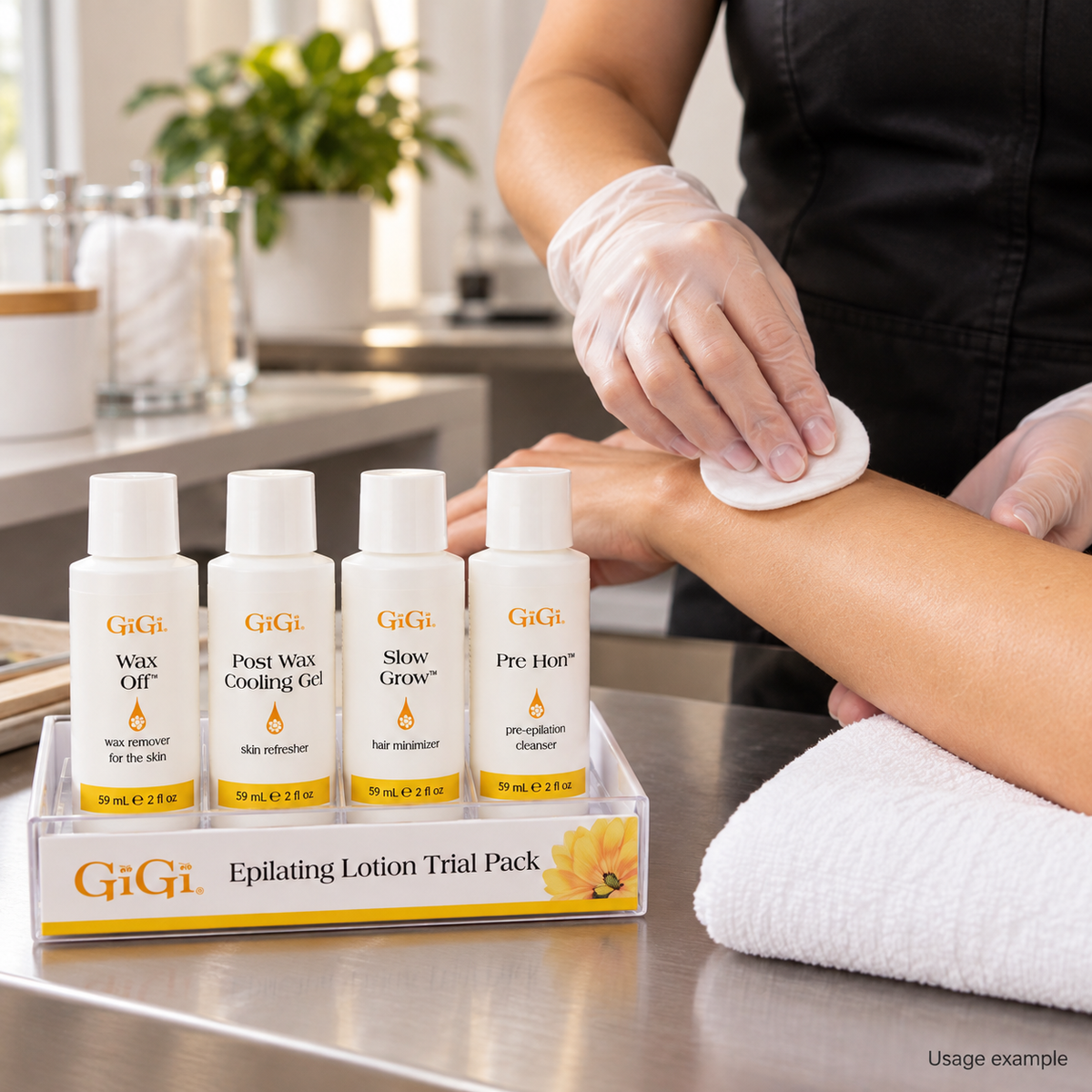 GiGi Epilating Lotion Trial Pack — 4 Pieces — AI-generated usage example