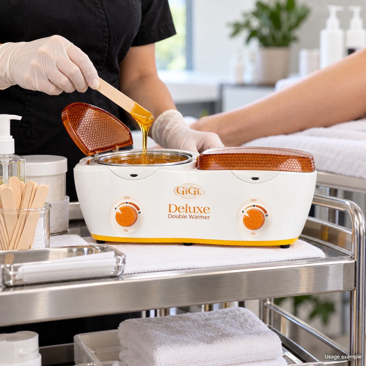 GiGi Deluxe Double Wax Warmer — AI-generated usage example