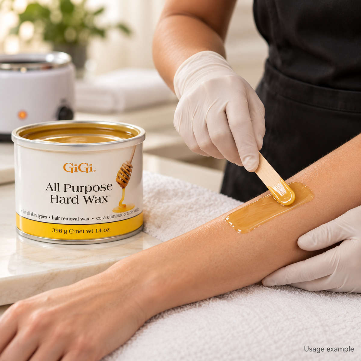 GiGi All Purpose Hard Wax — 14 oz — AI-generated usage example