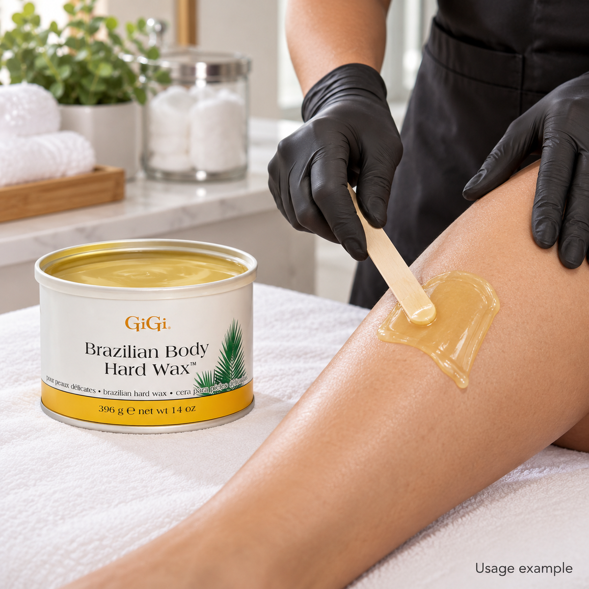 GiGi Brazilian Body Hard Wax — 14 oz — AI-generated usage example
