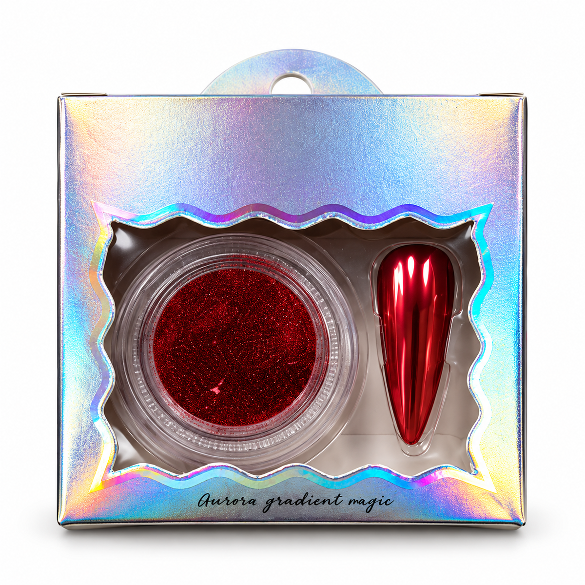 03 Red Chrome Powder — individual packaged product, retouched photo.