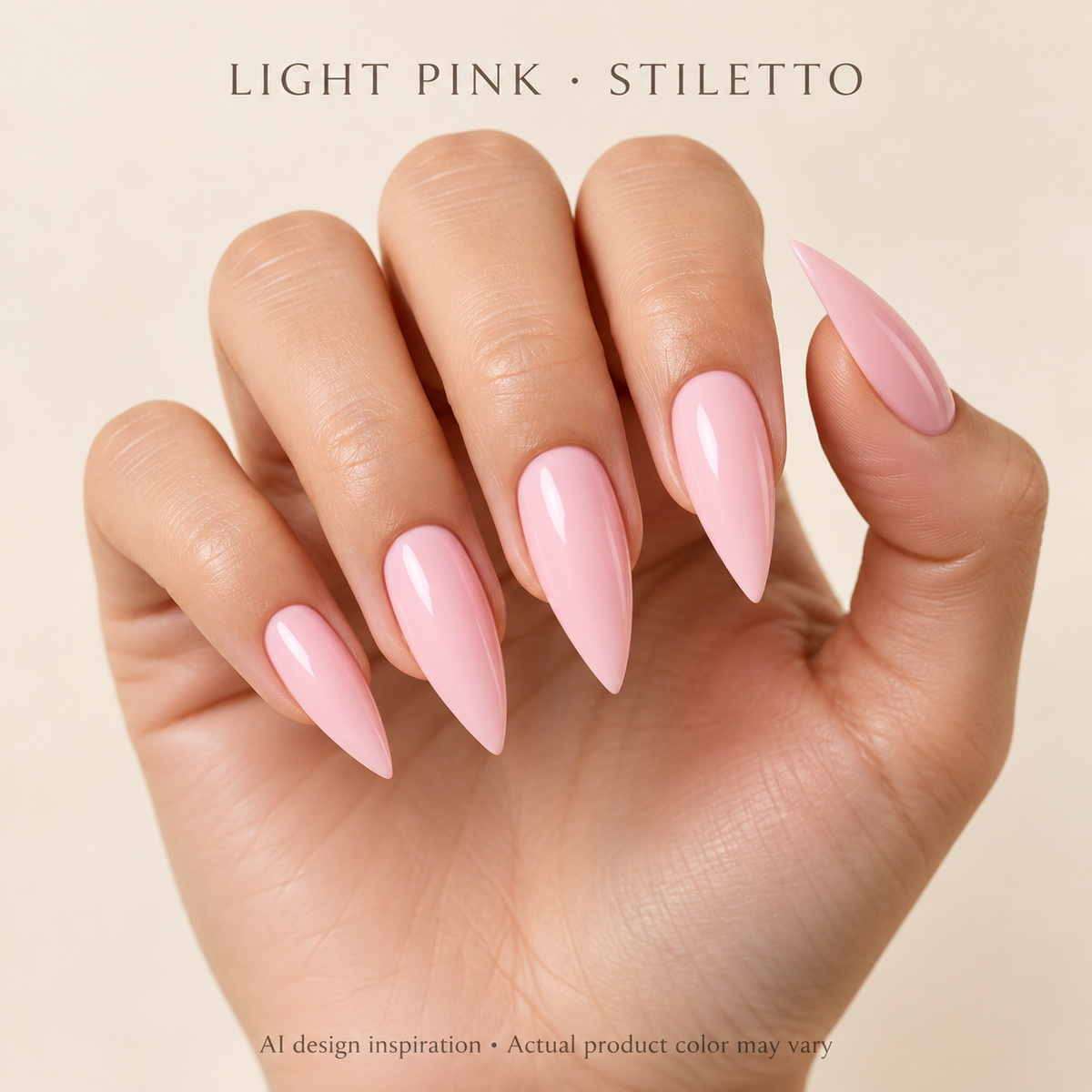 light-pink-stiletto — AI design inspiration, not an actual Nailrich application or verified color swatch