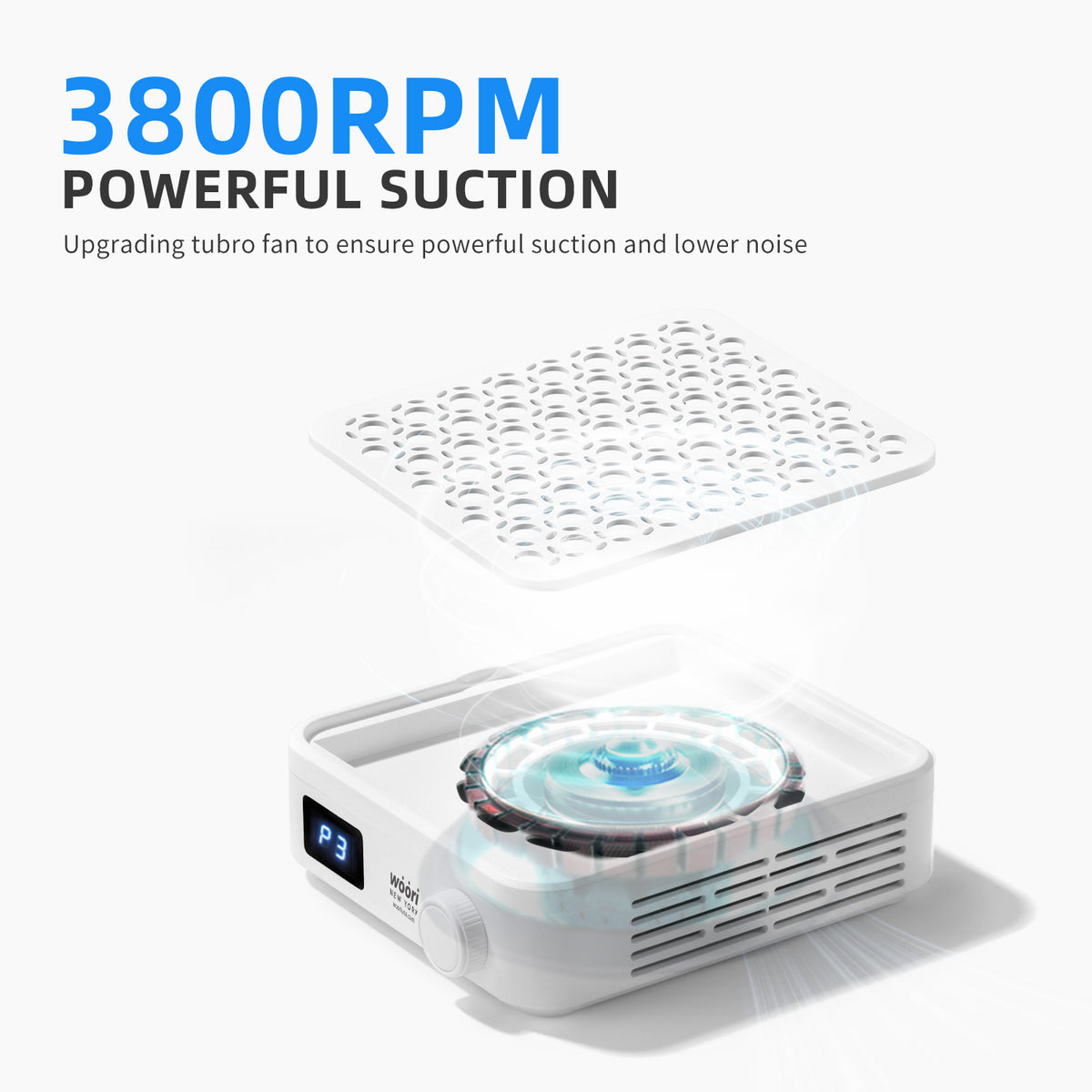 WOORI Professional Brushless Nail Dust Collector – 3800RPM