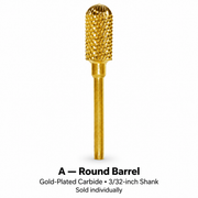 Round Barrel gold-plated carbide nail bit